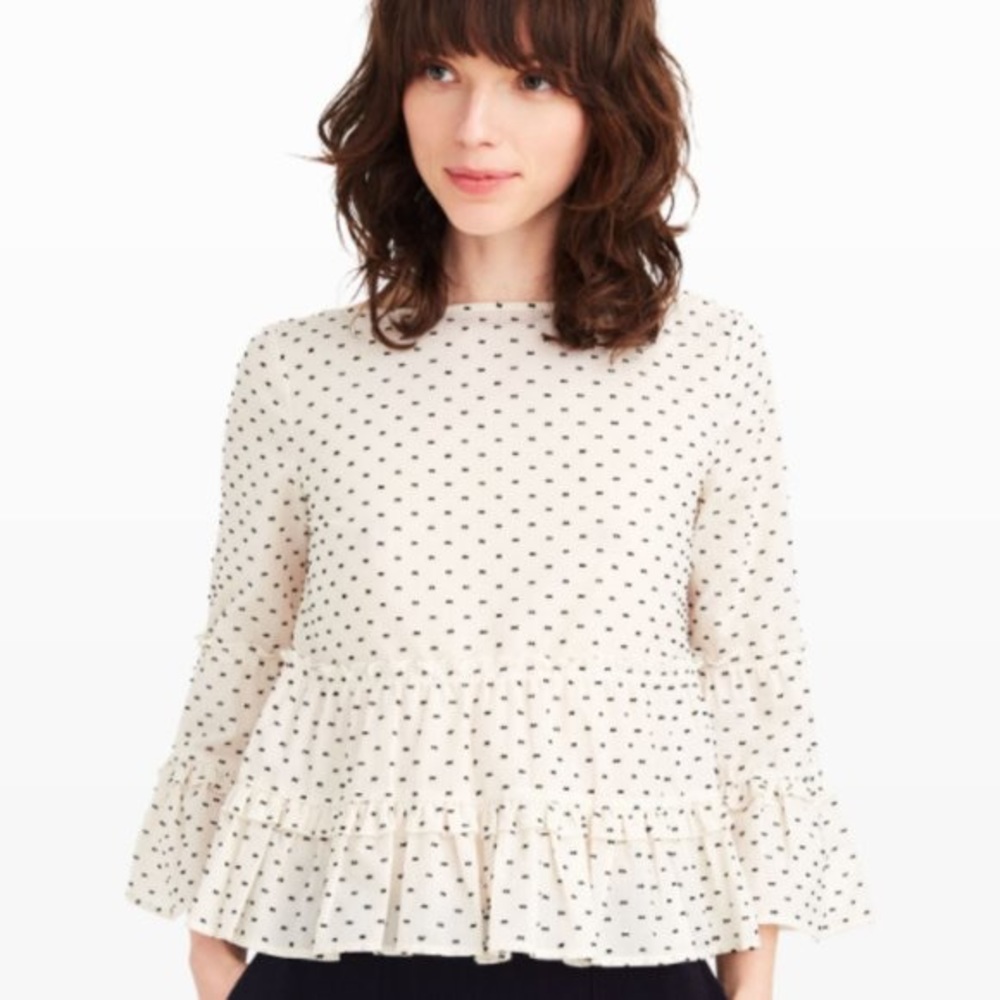 Club Monaco ruffle tiered blouse XS